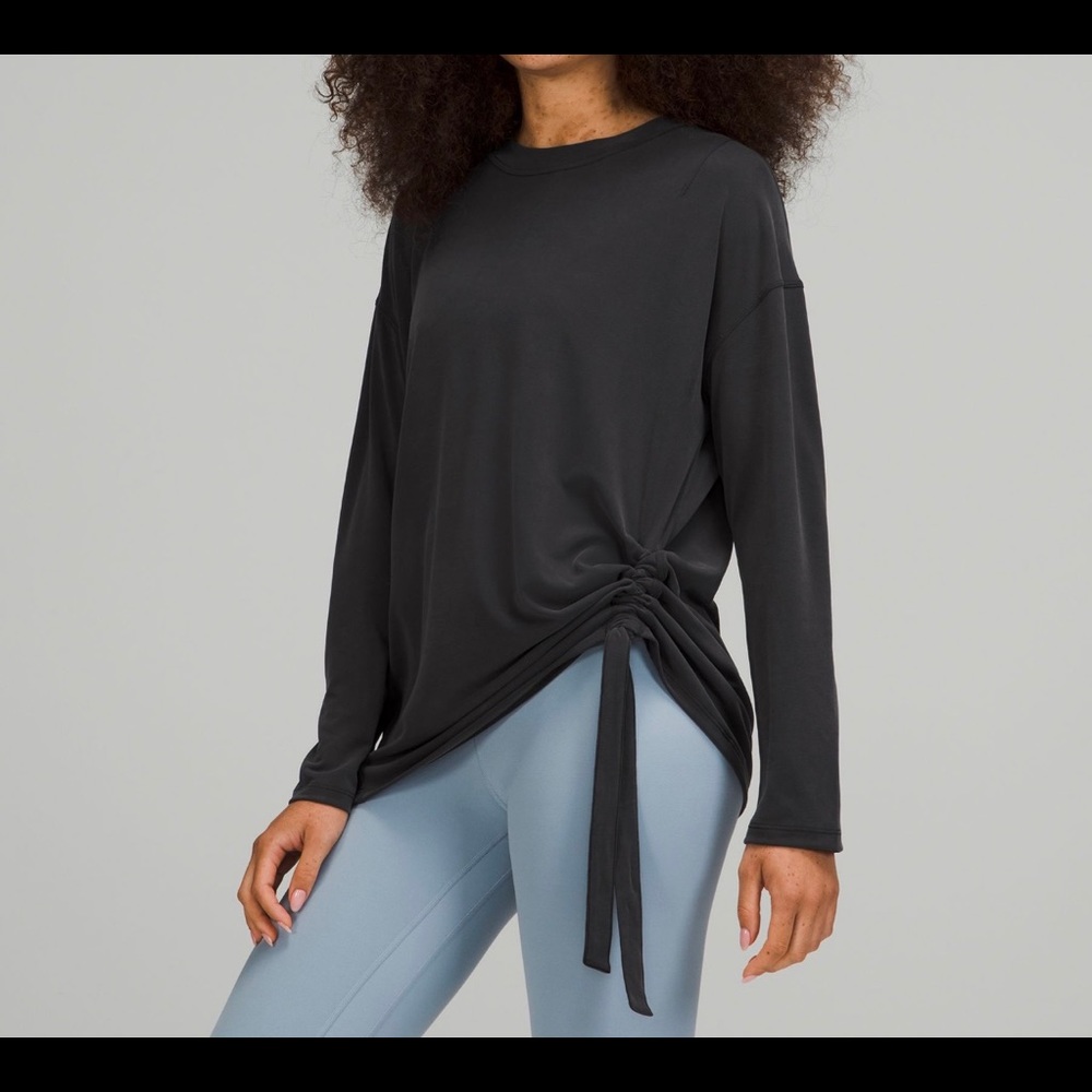 Lululemon Side Cinch Long Sleeve Crew Top - 2 - Black